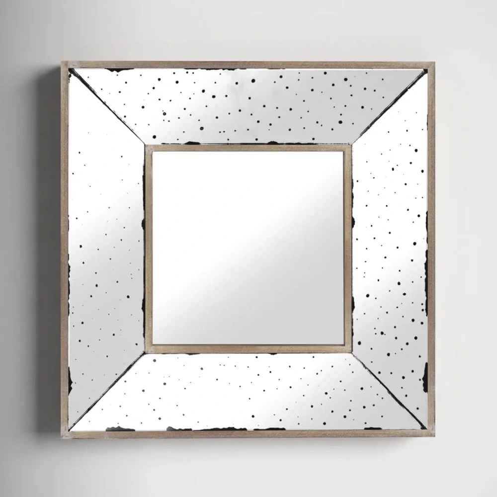 Birch Lane Distressed Square Wall Mirror, 12”, SET OF 4, LIKE NEW